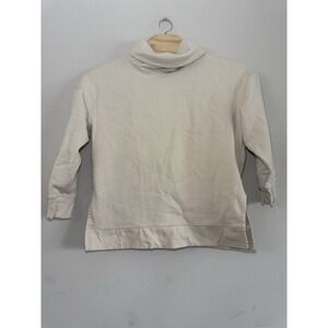Athleta Beige funnel neck sweatshirt women's  Pullover Size L